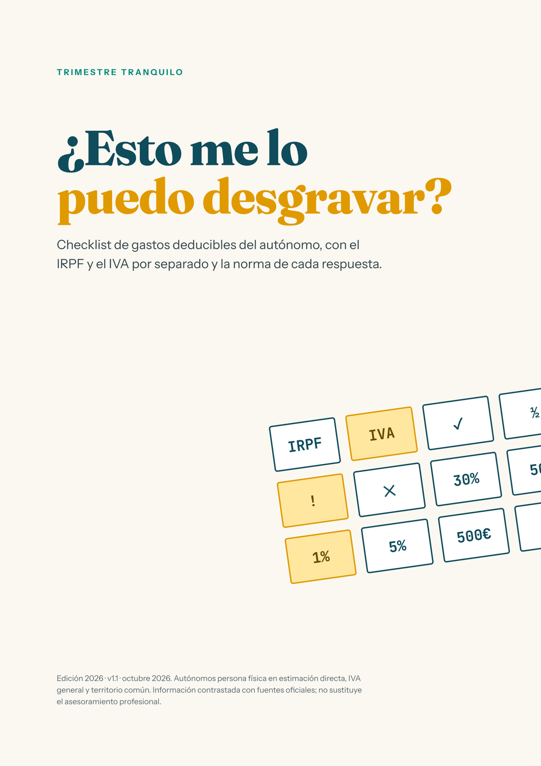 Primera página del Checklist de gastos deducibles