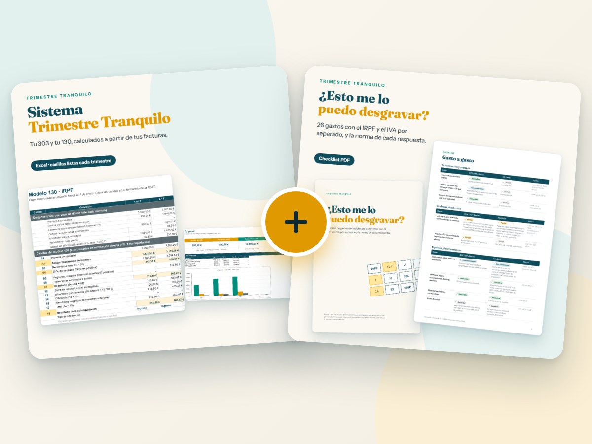 Pack Sistema Trimestre Tranquilo + Checklist de gastos deducibles